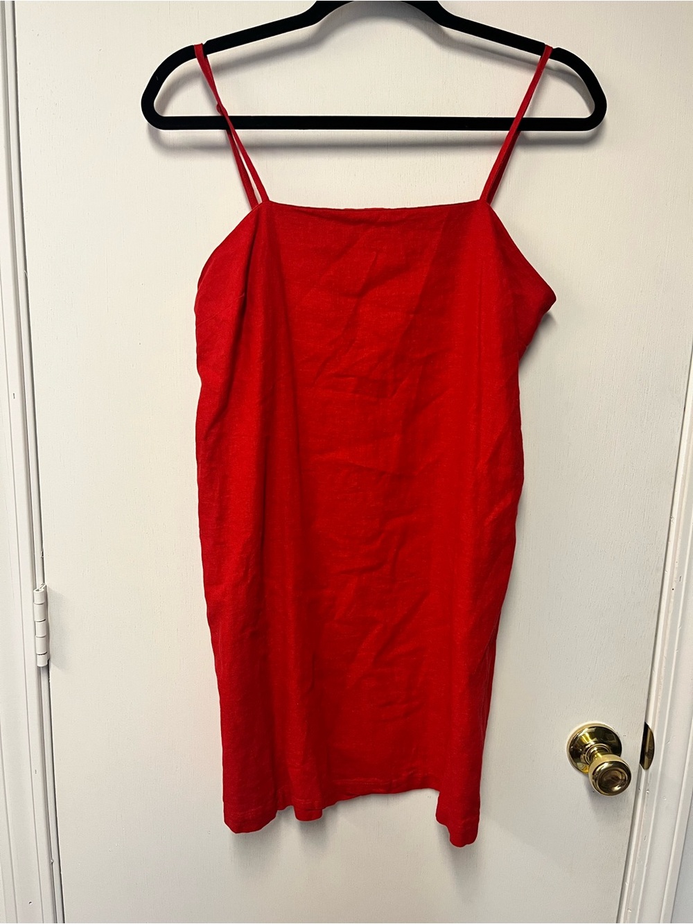 A New Day Red Linen Blend Tank Dress